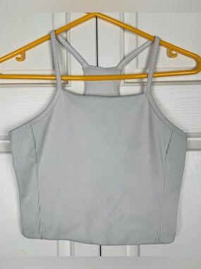 The North Face Light Gray Ribbed Cropped Tank